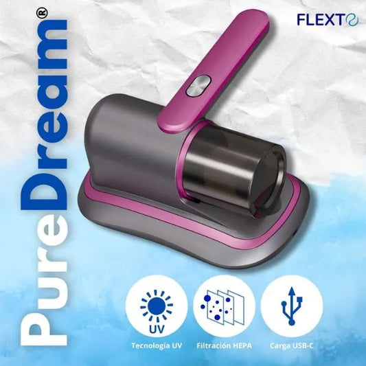 Duerme libre de ácaros desde esta noche con PureDream™ — el aspirador UV que limpia donde otros no llegan.